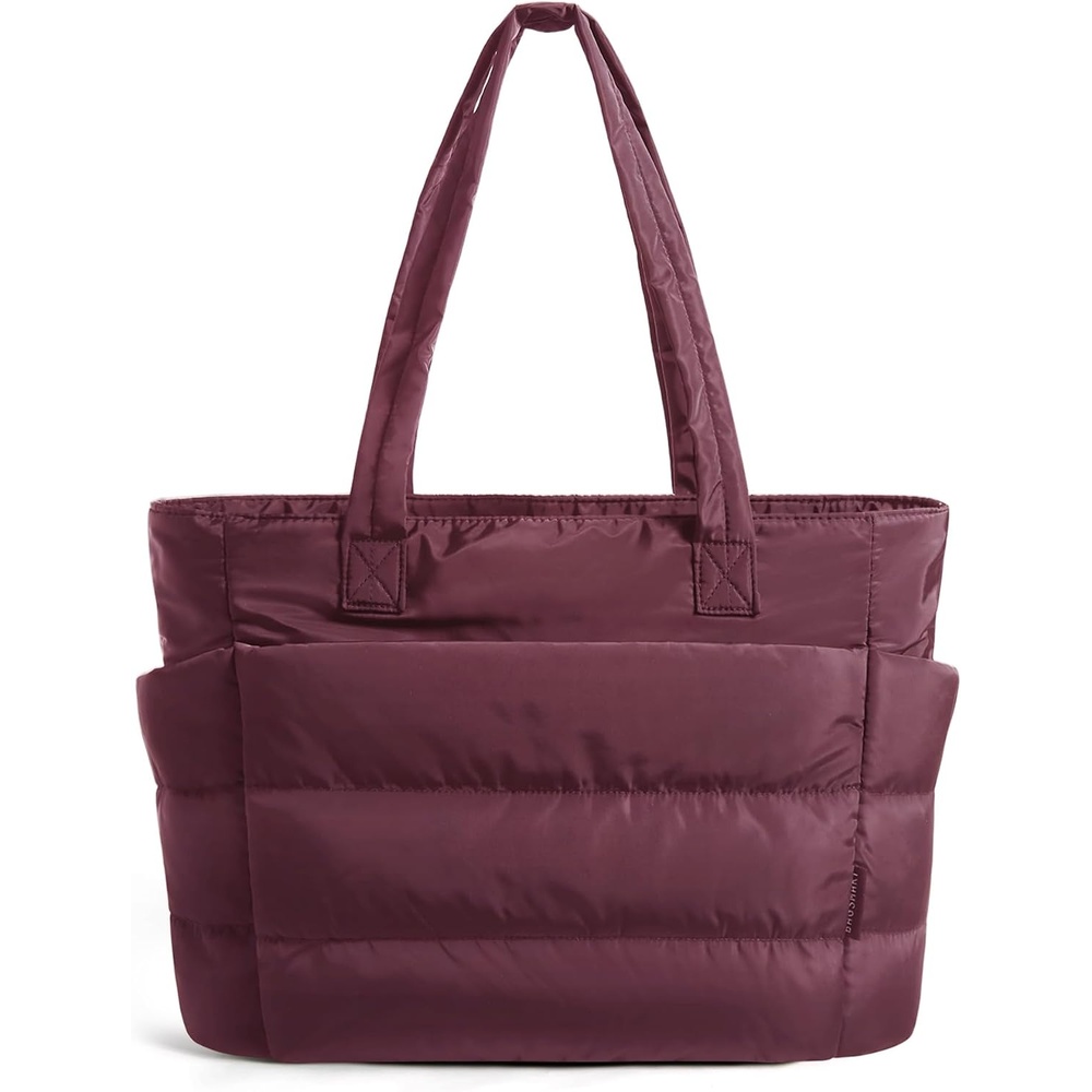 image:imageBAGSMART Puffy Tote Bag for Women Lightweight Work Tote HandbagCherry Red