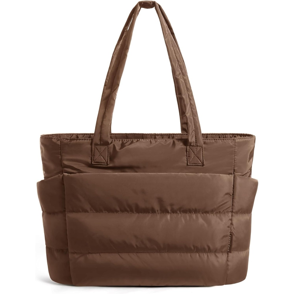 image:imageBAGSMART Puffy Tote Bag for Women Lightweight Work Tote HandbagCoffee