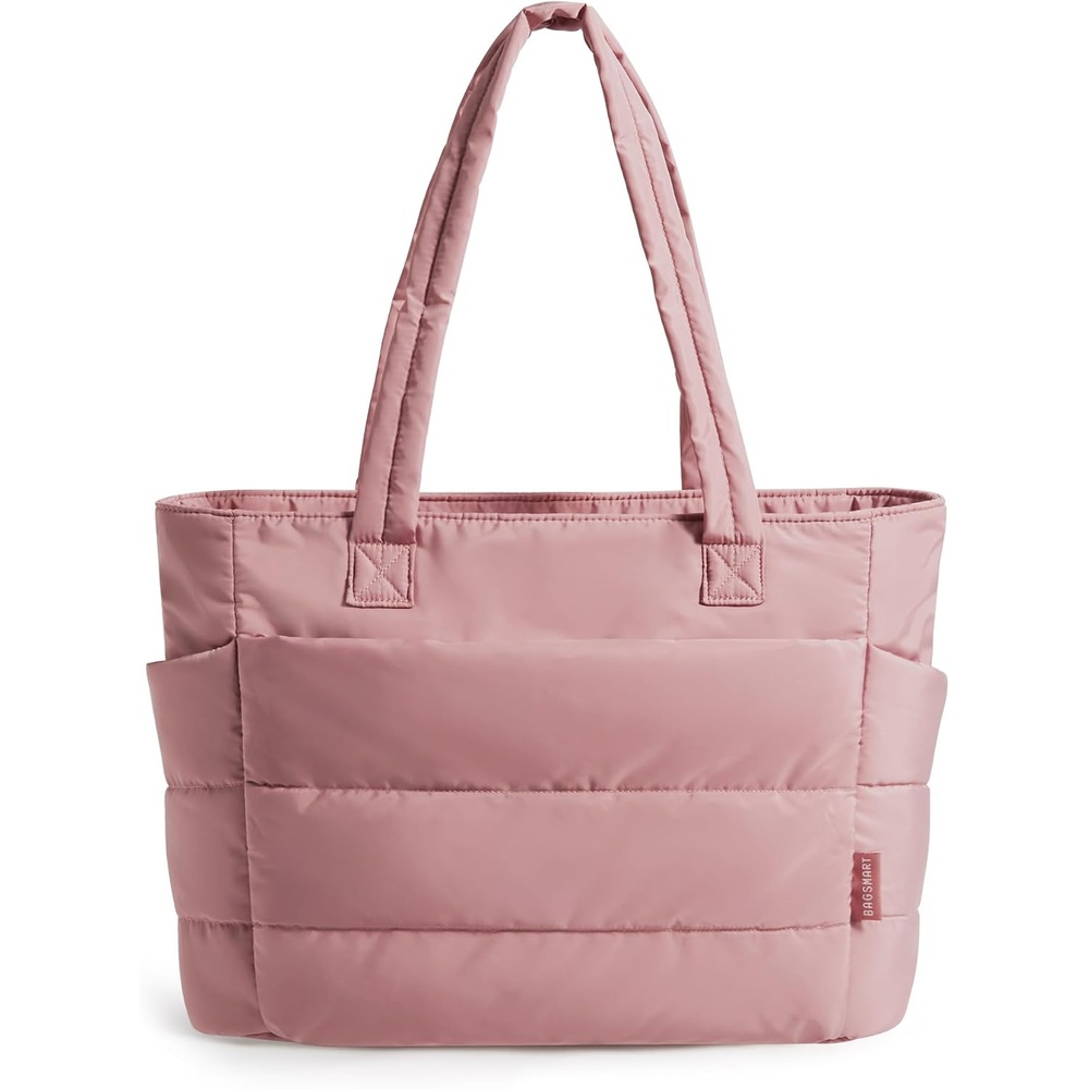 image:imageBAGSMART Puffy Tote Bag for Women Lightweight Work Tote HandbagDark Pink