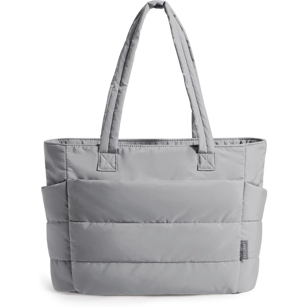 image:imageBAGSMART Puffy Tote Bag for Women Lightweight Work Tote HandbagLight Gray