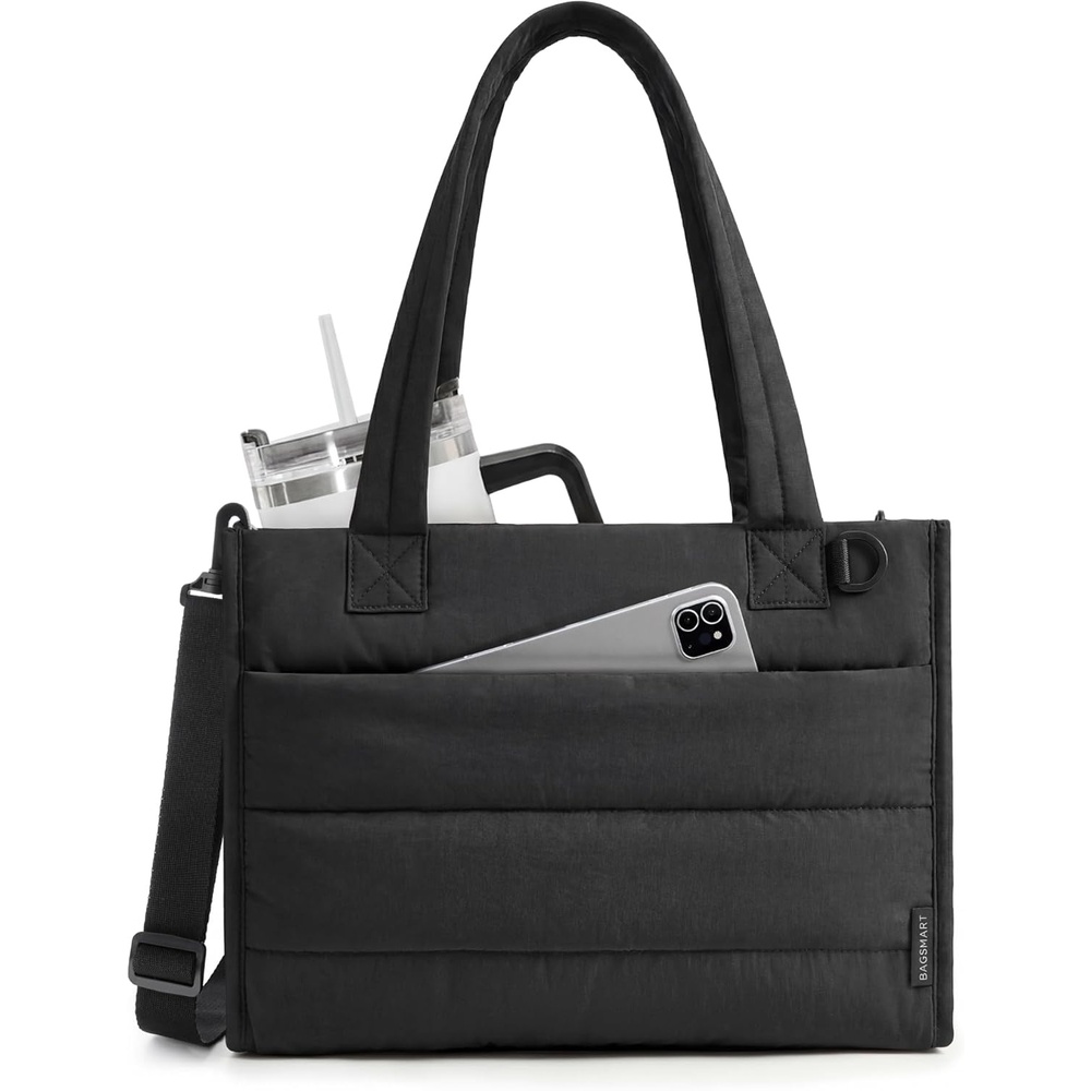 image:imageBAGSMART Small Tote Bag for Women Work Teacher Bag with Zipper ClosureBlack