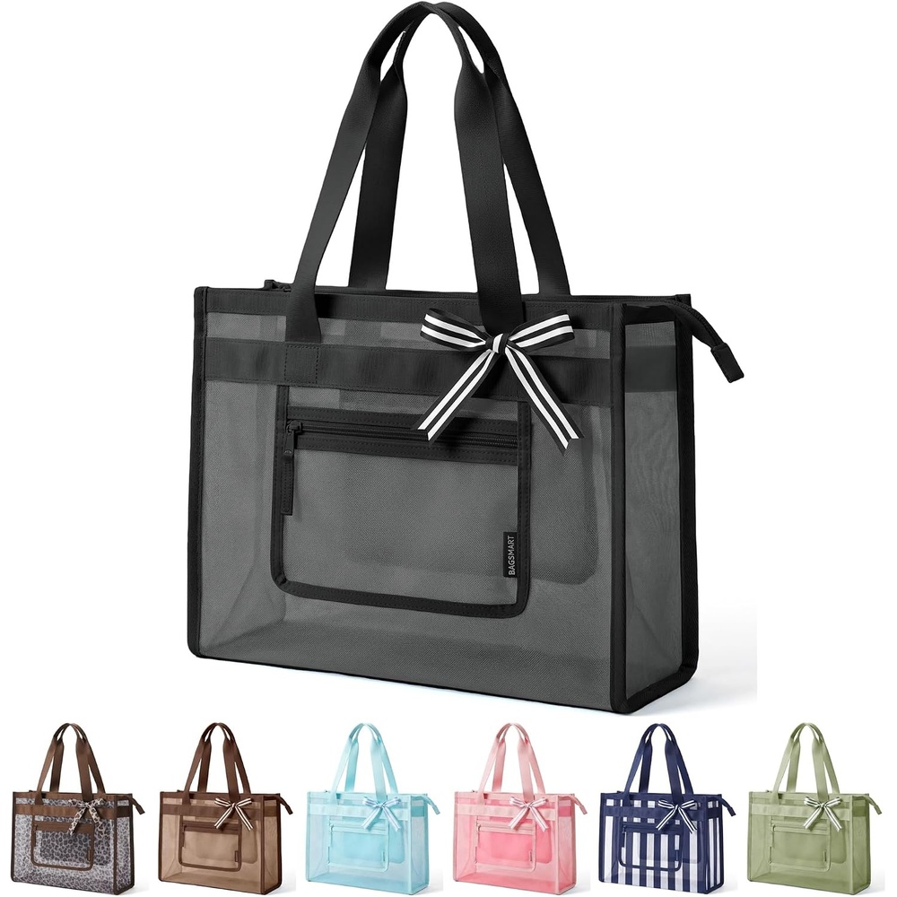 image:imageBAGSMART Tote Bag for Women Personalized Teacher Appreciation GiftsMesh Black