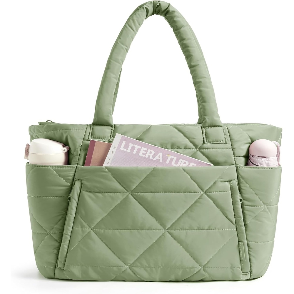 image:imageBAGSMART Tote Bag for Women Puffer Tote Bag for Work Large Shoulder BagGreen