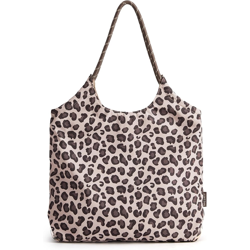image:imageBAGSMART Tote Bag for Women Travel Tote Beach Bag with Zipper for GymLeopard Print