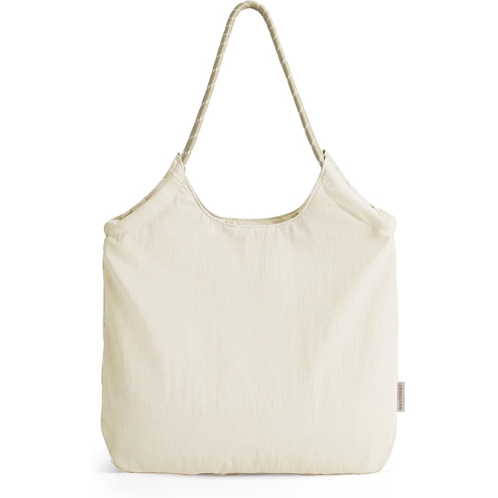 image:imageBAGSMART Tote Bag for Women Travel Tote Beach Bag with Zipper for GymLight Beige