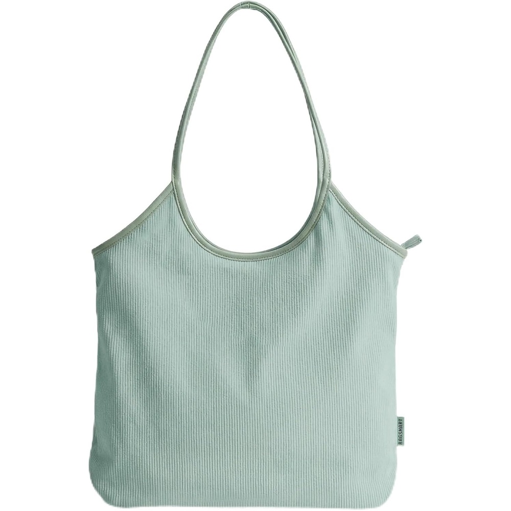 image:imageBAGSMRT Corduroy Tote Bag for Women with Zipper Casual Shoulder BagForest Green