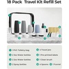 BAGSMART 18 Pack TSA Approved Travel Bottles for Toiletries, Leak Proof Silicone Travel Size Containers Bottles for Shampoo, Purple(03-Grey)