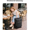 BAGSMART 20″ Softside Expandable Spinner Carry-On, Airline Approved (Black)(Black)