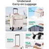 BAGSMART 20″ Softside Expandable Spinner Carry-On, Airline Approved (Black)(Underseat-Beige)