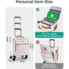 BAGSMART 20″ Softside Expandable Spinner Carry-On, Airline Approved (Black)(Underseat-Beige)