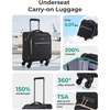 BAGSMART 20″ Softside Expandable Spinner Carry-On, Airline Approved (Black)(Underseat-Black)