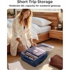 BAGSMART 20″ Softside Expandable Spinner Carry-On, Airline Approved (Black)(Underseat-Dark Blue)