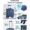 BAGSMART 20″ Softside Expandable Spinner Carry-On, Airline Approved (Black)(Underseat-Dark Blue)