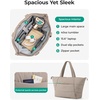 BAGSMART 2-in-1 Tote Bag for Women, Puffy Trapezoid Work Travel Handbag(Chocolate)