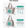 BAGSMART 2-in-1 Tote Bag for Women, Puffy Trapezoid Work Travel Handbag(Chocolate)