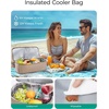 BAGSMART Beach Bag for Women, Mesh Tote Bags with Zipper, Sandproof Vacation Essentials with Cooler for Swim Cruise Pool(Green)