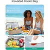 BAGSMART Beach Bag for Women, Mesh Tote Bags with Zipper, Sandproof Vacation Essentials with Cooler for Swim Cruise Pool(Sky Blue)