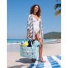 BAGSMART Beach Bag for Women, Water-resistant Rubber Tote Bag, Sandproof Vacation Essentials for Summer Swim Cruise Pool(Baby Blue)