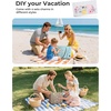 BAGSMART Beach Bag for Women, Water-resistant Rubber Tote Bag, Sandproof Vacation Essentials for Summer Swim Cruise Pool(Blush)