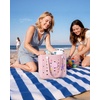 BAGSMART Beach Bag for Women, Water-resistant Rubber Tote Bag, Sandproof Vacation Essentials for Summer Swim Cruise Pool(Purple Breeze)