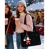 BAGSMART Boxy Tote Bag for Women, Crossbody Work Bag with Zipper(Black)