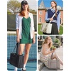 BAGSMART Boxy Tote Bag for Women, Crossbody Work Bag with Zipper(Camel)