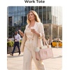 BAGSMART Canvas Tote Bag for Women, Small Work Tote Bag with Zipper(Camel)