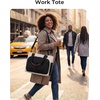 BAGSMART Canvas Tote Bag for Women, Small Work Tote Bag with Zipper(Classic)