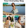 BAGSMART Corduroy Tote Bag for Women, Small College Teacher Laptop Handbag(Camel)