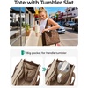 BAGSMART Corduroy Tote Bag for Women, Small College Teacher Laptop Handbag(Camel)
