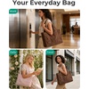 BAGSMART Corduroy Tote Bag for Women, Small College Teacher Laptop Handbag(Mocha Brown)