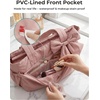 BAGSMART Crush Bow Tote Bag for Women, Puffer Travel Work Yoga Laptop Bag(Baby Pink)