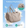 BAGSMART Crush Bow Tote Bag for Women, Puffer Travel Work Yoga Laptop Bag(Cocoa Brown)