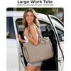 BAGSMART Crush Bow Tote Bag for Women, Puffer Travel Work Yoga Laptop Bag(Latte Brown)