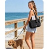 BAGSMART Crush Bow Tote Bag for Women, Puffer Travel Work Yoga Laptop Bag(Power Black)