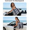 BAGSMART Large Beach Bag for Women, Oversize Tote Bag for Travel/Swim Pool/Summer(Nautical Stripe)
