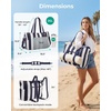 BAGSMART Large Beach Bag for Women, Oversize Tote Bag for Travel/Swim Pool/Summer(Sky Blue Stripe)