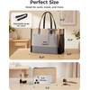 BAGSMART Personalized DIY Tote Bag for Women, 20.6L/24L Shoulder Handbag(Black Jute)
