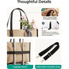 BAGSMART Personalized DIY Tote Bag for Women, 20.6L/24L Shoulder Handbag(Olive Stripe)