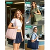 BAGSMART Puffer Tote Bag for Women, 21L/26L Work Tote Shoulder Handbag(Navy Blue-1)