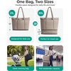 BAGSMART Puffer Tote Bag for Women, Expandable Teacher Handbag w/Pouch(Coffee Brown)