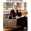 BAGSMART Puffer Tote Bag for Women, Expandable Teacher Handbag w/Pouch(Jet Black)