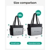 BAGSMART Puffy Tote Bag for Women, Lightweight Work Tote Handbag(Black)