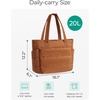 BAGSMART Puffy Tote Bag for Women, Lightweight Work Tote Handbag(Brown)