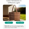 BAGSMART Puffy Tote Bag for Women, Lightweight Work Tote Handbag(Coffee)