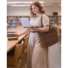 BAGSMART Puffy Tote Bag for Women, Lightweight Work Tote Handbag(Coffee)