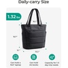 BAGSMART Puffy Tote Bag for Women, Lightweight Work Tote Handbag(Dark Black)