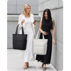 BAGSMART Puffy Tote Bag for Women, Lightweight Work Tote Handbag(Dark Black)