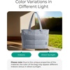 BAGSMART Puffy Tote Bag for Women, Lightweight Work Tote Handbag(Dark Grey)