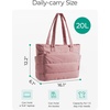 BAGSMART Puffy Tote Bag for Women, Lightweight Work Tote Handbag(Dark Pink)